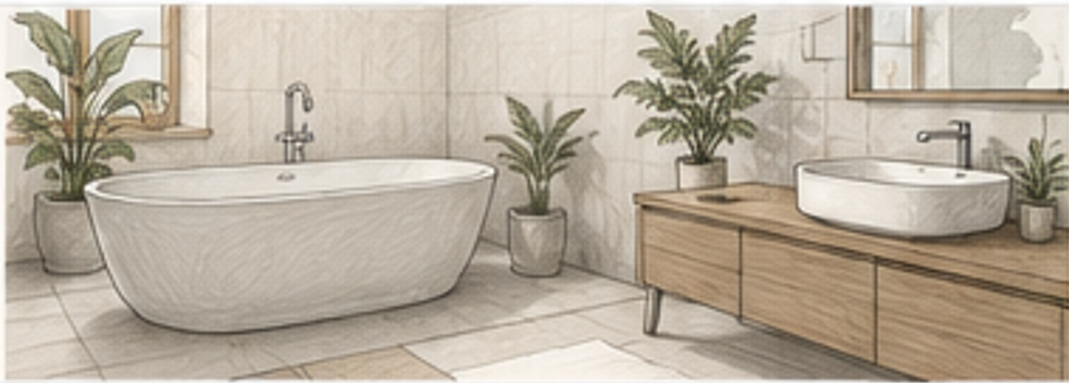 The bathroom has evolved